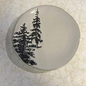 Magnolia HEARTH & HAND winter pine snowy forest tree appetizer plate
